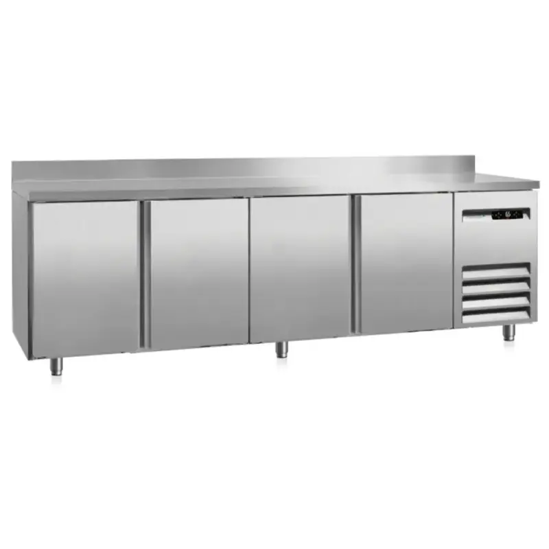 Koelwerkbank | SOFTLINE | 597L | 4 Deuren (1/1 GN) | -2°C/+8°C | Geforceerd | Achteropstand | 2500x700x850(h)mm Fabrieksprijs