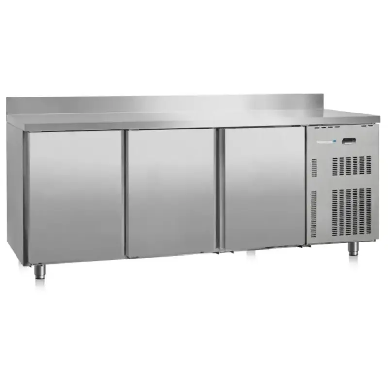 Snelle Levering Koelwerkbank | SOFTLINE | Energiezuinig | 441L | 3 Deuren (1/1 GN) | -2°C/+8°C | Geforceerd | Achteropstand | 2000x700x850(h)mm