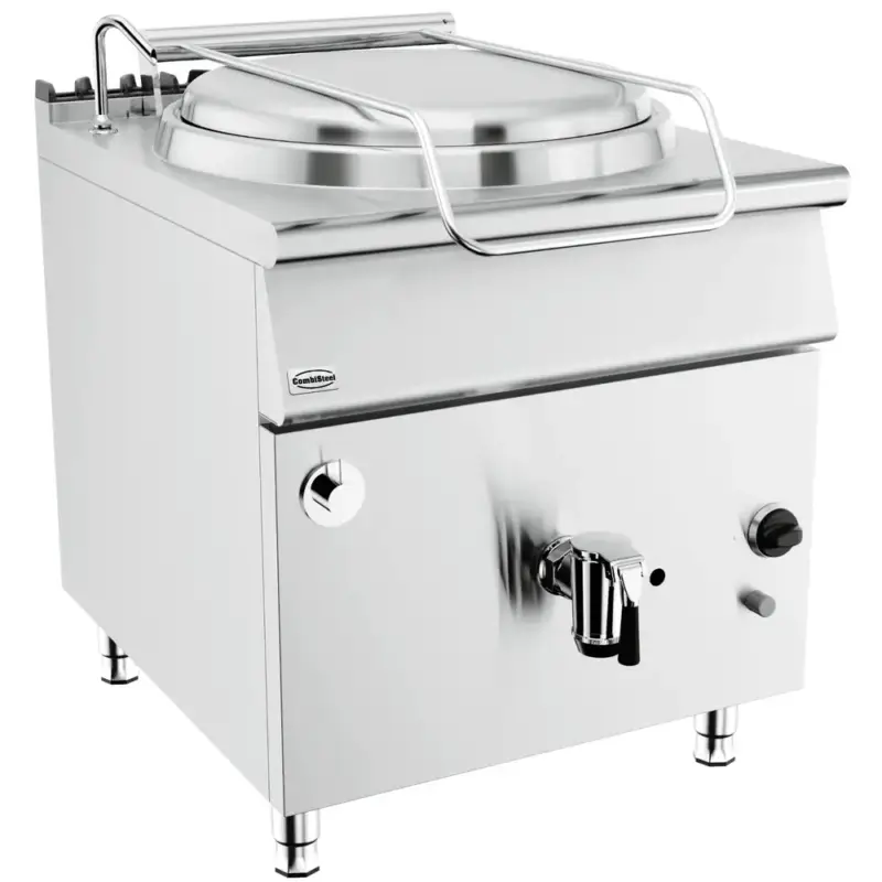 Kookketel | BASE 900 | Gas | 150L | 60ºC/180ºC | Directe Verhitting | 20kW | Piëzo Ontsteking | Vulkraan (Warm/Koud) + Aftapkraan | 800x900x900(h)mm Nieuw