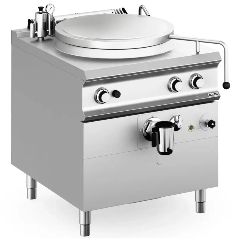 Kookketel | DOMINA PRO 900 | Gas | 100L | Indirecte Verhitting | 21kW | Piëzo Ontsteking | Vulkraan (Warm/Koud) + Aftapkraan | 800x900x850(h)mm Bestseller