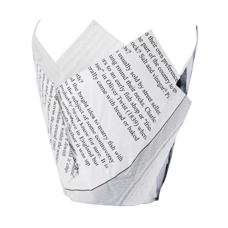 Veilige Betaling Kranten print frietpapier | 1100 stuks | 17,5(h) x 5(Ø)cm