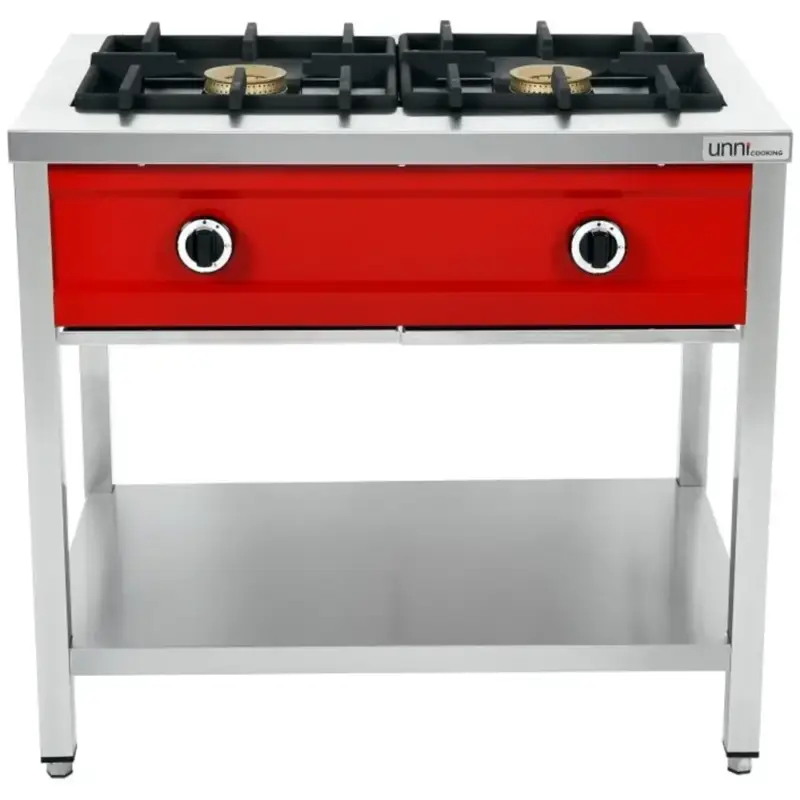 Pannenkoekenfornuis | Gas | 2 Branders | 2x 8kW | Bodemschap | 900x600x850/900(h)mm Weekendaanbieding
