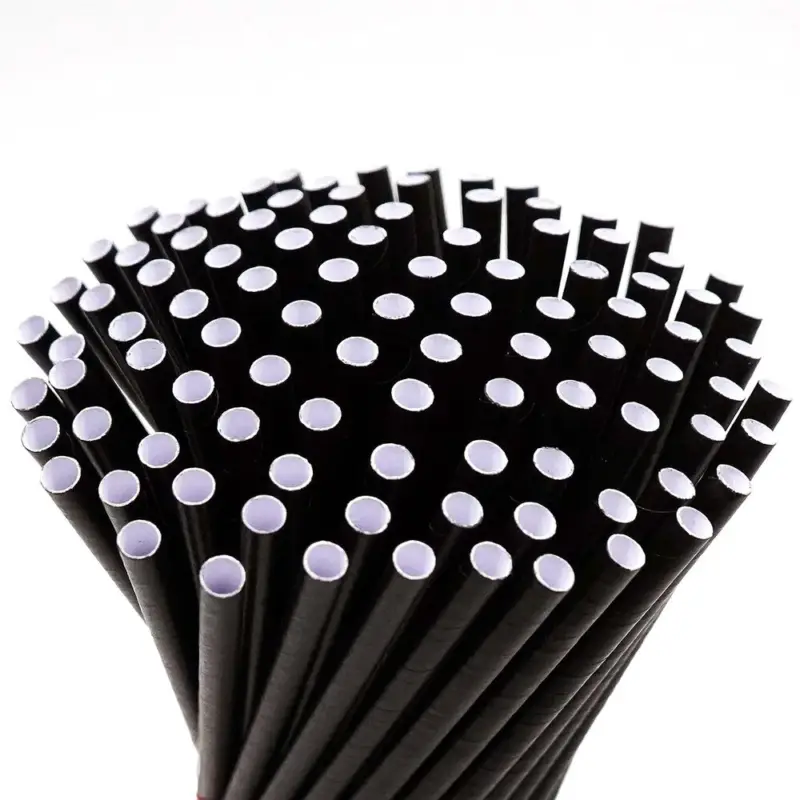 Beperkte Voorraad Papieren rietjes | 8x240mm | zwart | 2400 stuks