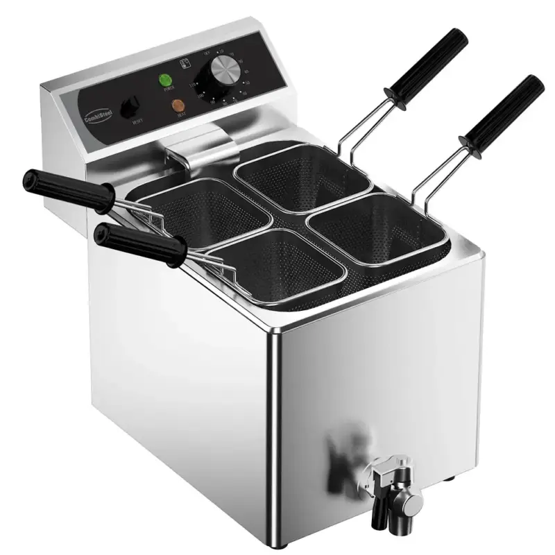 Hoge Kwaliteit Pastakoker | Elektrisch | 8L | 30°C/110°C | 3.15kW (230V) | Aftapkraan | 266x470x269/364(h)mm
