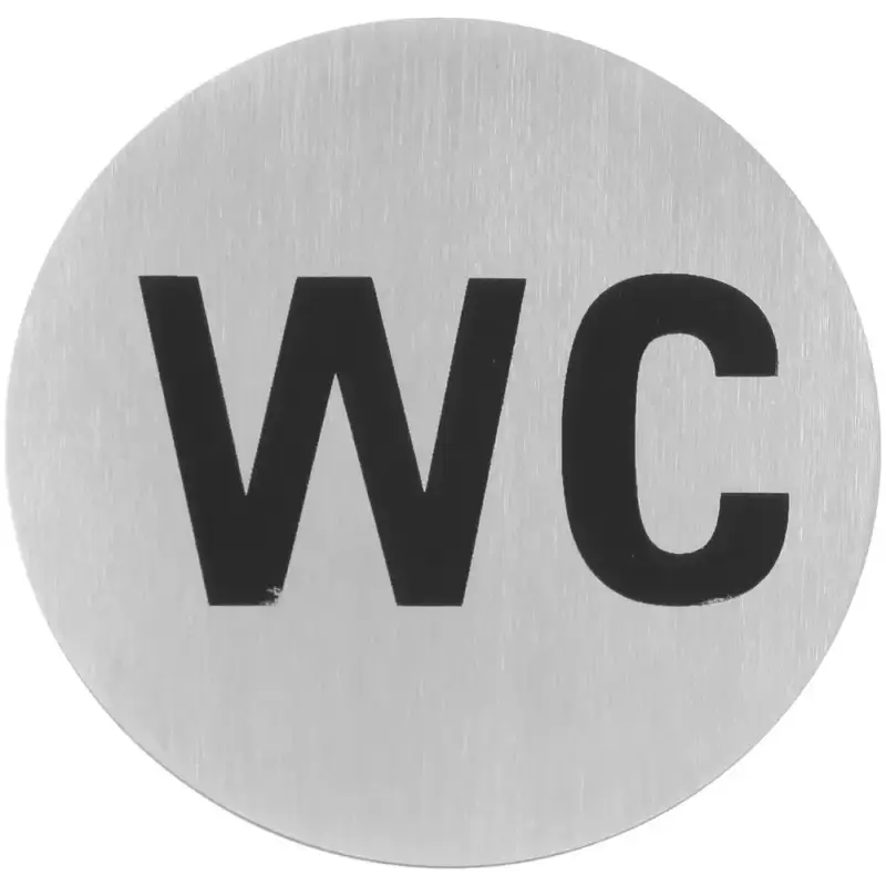 Korting Pictogrambordje | RVS | WC | Incl. Bevestiging | Ø75mm