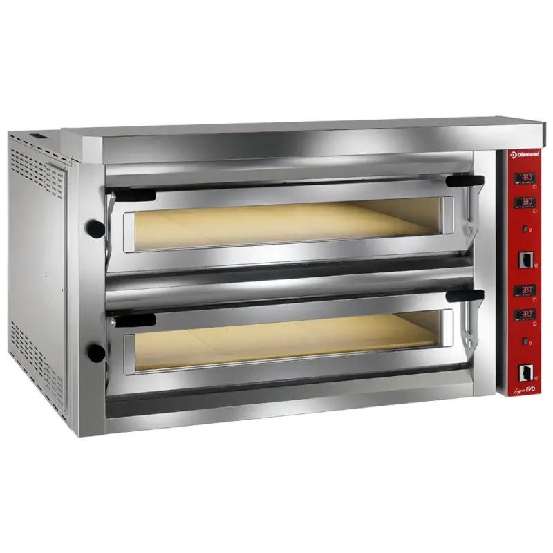 Pizzaoven | Elektrisch | 6+6x Ø35cm | ≤400°C | 18.6kW (400V) | Stapelbaar | 1060x1240x730(h)mm Koop Vandaag
