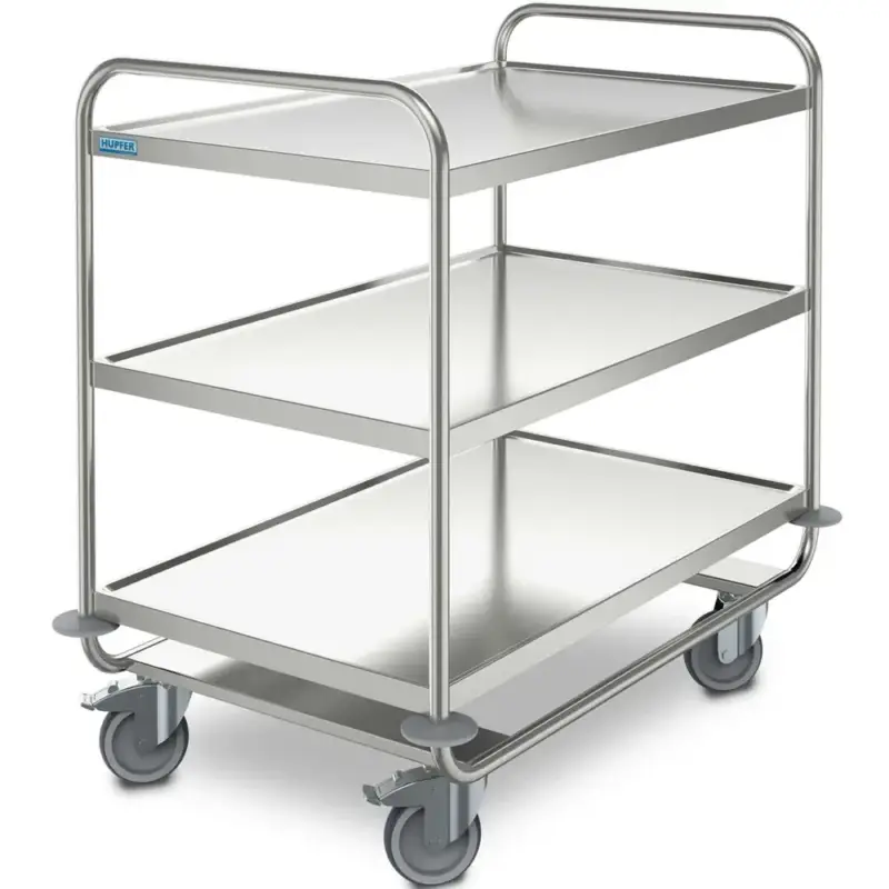Dagaanbieding Serveerwagen | RVS | 3 Niveaus (1000x600) | Zware Belasting (180kg) | Wielen (Geremd) | 1095x695x1015(h)mm