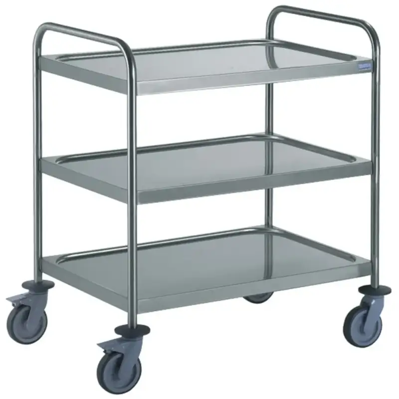 Hoge Kwaliteit Serveerwagen | RVS | 3 Niveaus (900x500) | Wielen (Geremd) | 900x500x935(h)mm