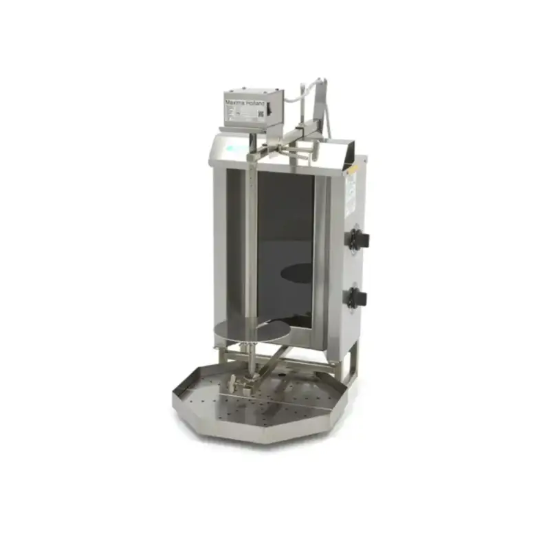 Shoarma Grill | Twee elektrische branders | Motor bovenkant | RVS uitlekbak | 3kW (230V) | 420x570x820(h)mm Snelle Levering