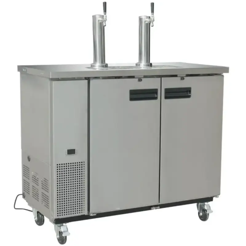 Lage Kosten Tapinstallatie | G-SERIE | RVS | Fustkoeling (2x 50L) | Wielen (Geremd) | 1247x620x1438(h)mm