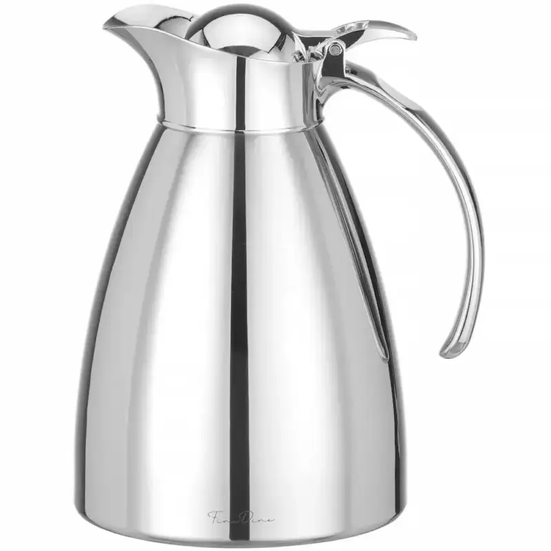 Thermoskan | RVS | 1L | Dubbelwandig | Klapdeksel (Rubber Afdichting) | Ø136x188(h)mm Populair