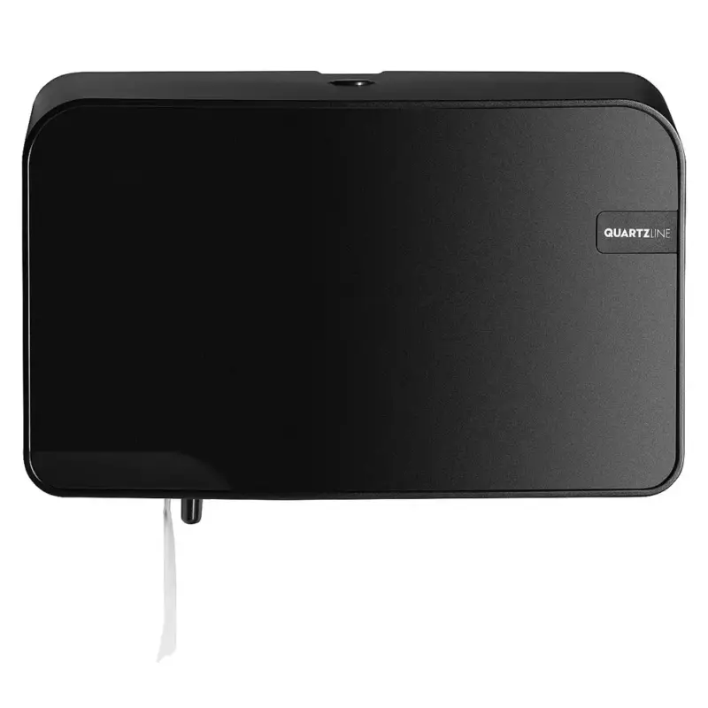 Toiletpapierdispenser | QUARTZ BLACK | Kunststof | 2 Coreless Rollen (Ø150mm) | 330x145x218(h)mm Op = Op