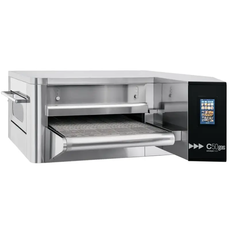 Voordeelprijs Tunneloven | Gas | C50 | Met Onderstel | 86 Pizza's/u | 20.1kW | 50cm band | 1860x1200x1030(h)mm