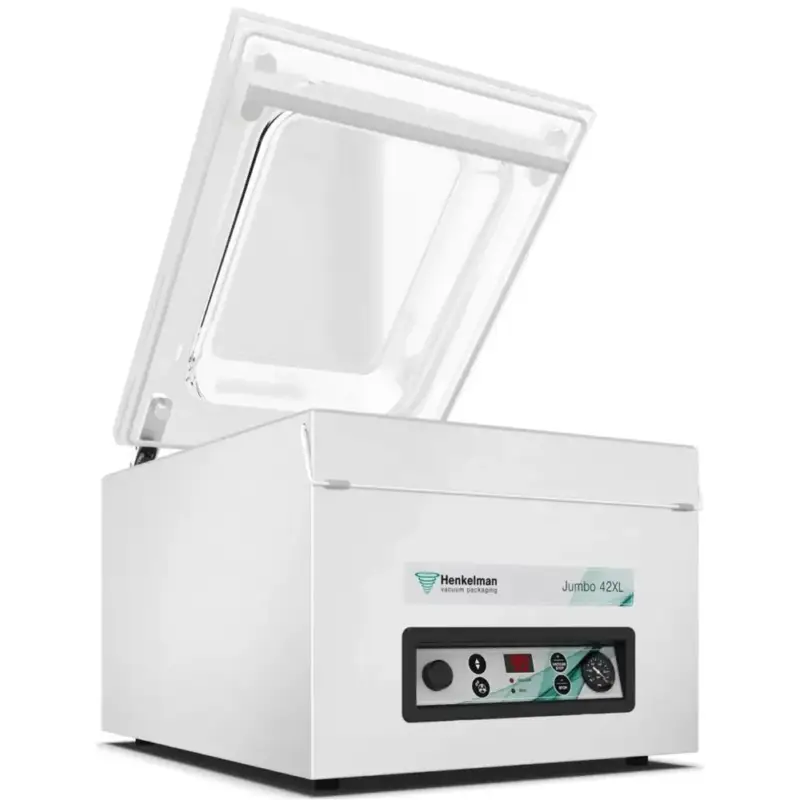Populair Vacumeermachine | JUMBO | Seallengte 420mm | Sealkamer 420x460x180mm | Sealtijd 20-40sec | 490x615x440(h)mm