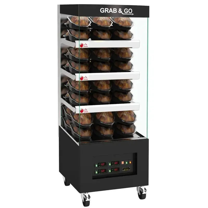Verwarmd Wandmeubel | Zwart | ≤70°C | Geventileerd | 4 Niveaus | Zelfbediening | 3.2kW (230V) | Wielen (Geremd) | 650x735x1745(h)mm Exclusieve Aanbieding