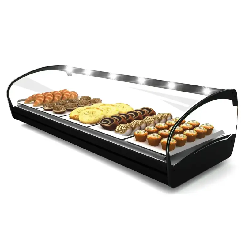 Verwarmde Tapasvitrine | SHARK | Zwart | 60°C/70°C | Statisch | 1 Niveau | 0.72kW (230V) | 840x395x270(h)mm Gratis Retour