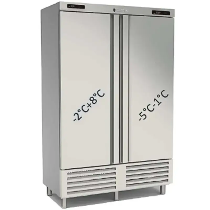 Viskoelkast | 1010L (2/1 GN) | RVS | -1°C/-5°C & -2°C/+8°C | Geforceerd | Incl. 6 Visbakken | Temperatuur-/Deuralarm | 1370x735x2160(h)mm Premium