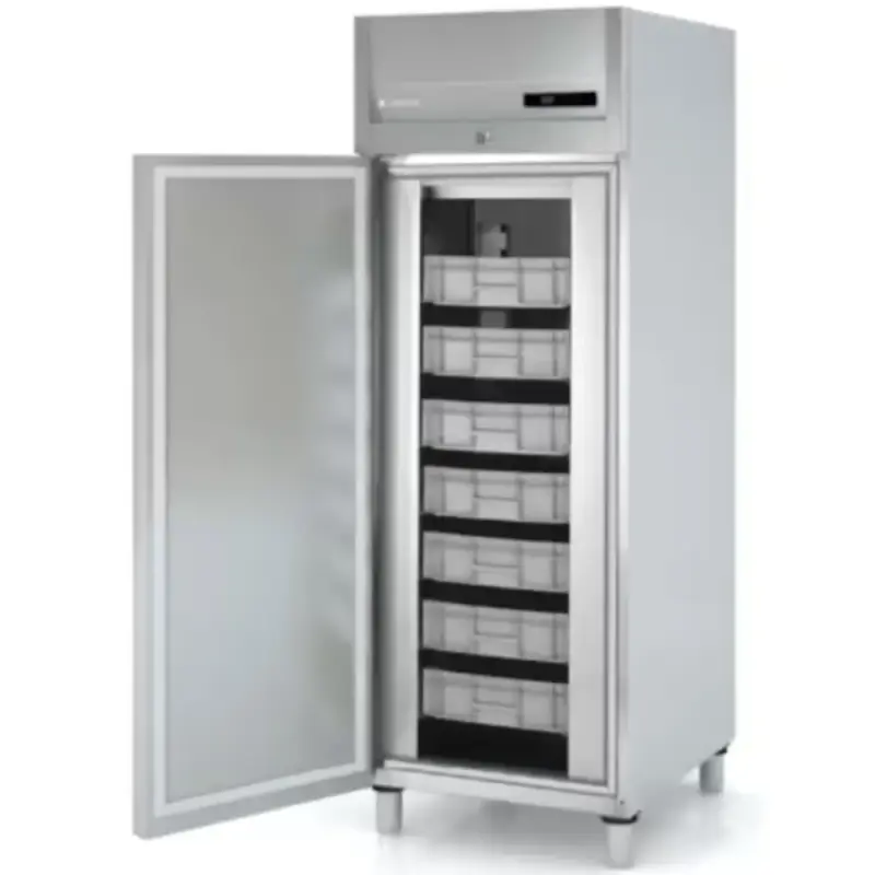 Beste Prijs Viskoelkast | 645L (EN600x400) | RVS | -1°C/-5°C | Geforceerd | Incl. 7 Visbakken | Temperatuur-/Deuralarm | 680x860x2110/2175(h)mm