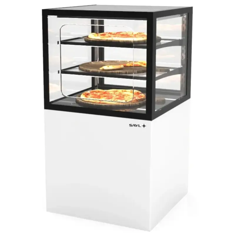 Warmhoudvitrine | INTEGRA | Wit/Zwart | 60°C/70°C | Geventileerd | 3 Niveaus | Zelfbediening | 1.05kW (230V) | Touchscreen | Wielen (Geremd) | 600x600x1100(h)mm Shop Nu