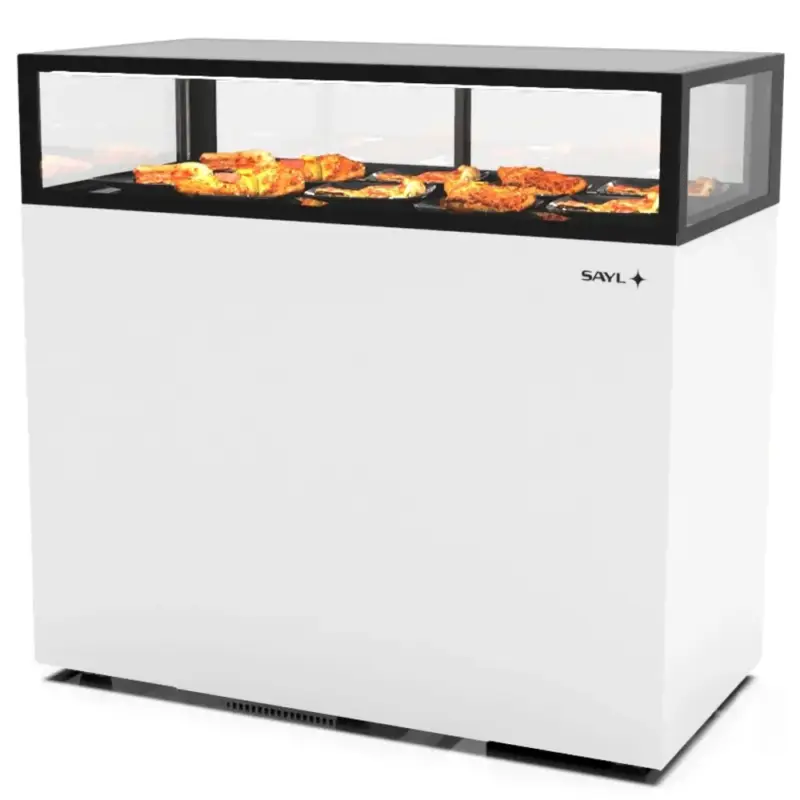 Warmhoudvitrine | INTEGRA | Wit/Zwart | 60°C/70°C | Geventileerd | 1 Niveau | 1.05kW (230V) | Touchscreen | Wielen (Geremd) | 1200x600x1150(h)mm Direct Verzonden