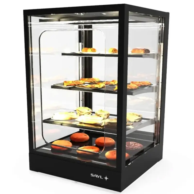 Warmhoudvitrine | INTEGRA | Zwart | 60°C/70°C | Geventileerd | 4 Niveaus | Zelfbediening | 1.06kW (230V) | Touchscreen | 600x600x950(h)mm Premium
