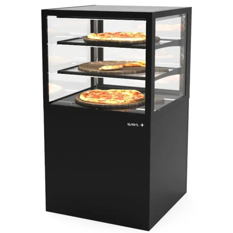 Warmhoudvitrine | INTEGRA | Zwart | 60°C/70°C | Geventileerd | 3 Niveaus | 0.53kW (230V) | Touchscreen | Wielen (Geremd) | 600x600x1100(h)mm Tijdelijk Beschikbaar