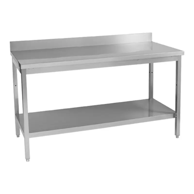 RVS werktafel met onderschap en achteropstand | 120cm || 1200x700x870(h)mm Veilige Betaling