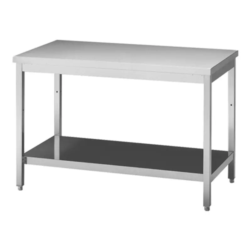 RVS werktafel met onderschap | 140cm | 1400x700x870(h)mm Nieuw
