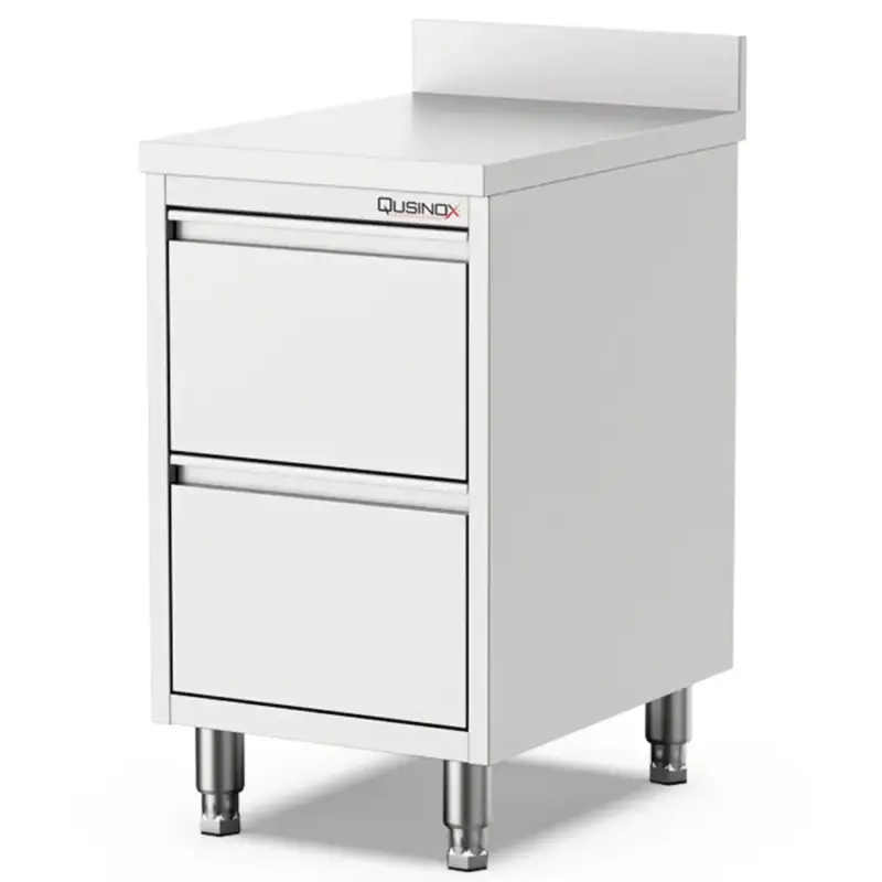 Werkbank | 600 LINE | RVS | 2 Laden | Achteropstand | 600x600x900(h)mm Korting