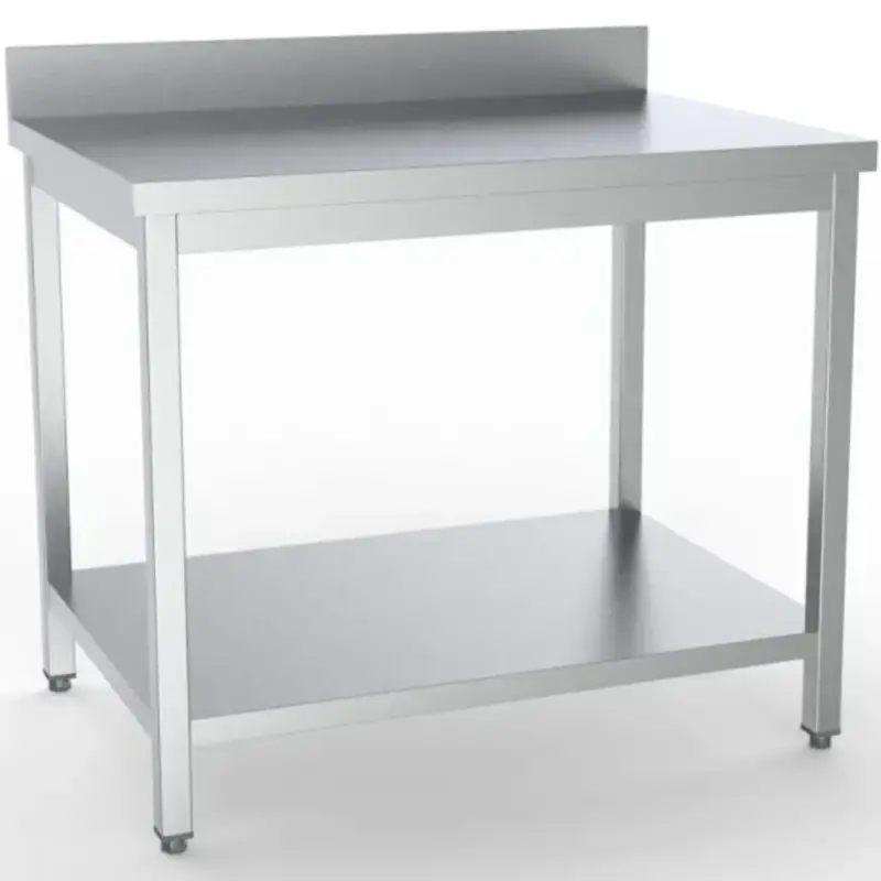 Werktafel | RVS | Bodemschap | Diepte 600 | Hoogte 850/900 | Breedte 700-2000 | Achteropstand | Zelfmontage Alleen Vandaag