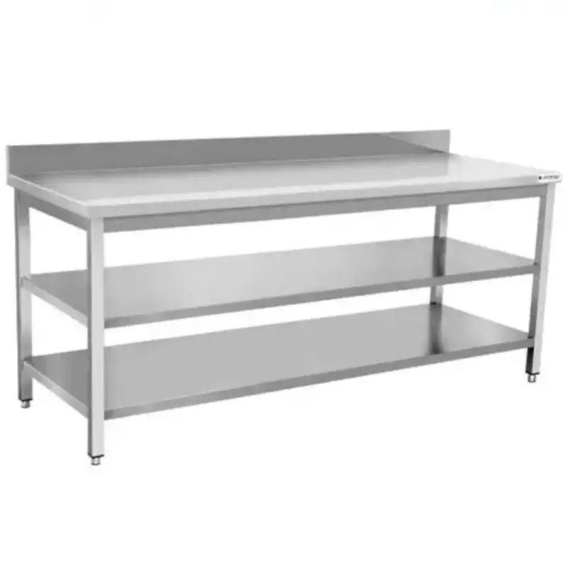 Superprijs Werktafel | RVS | Zelfmontage | Tussen-/Bodemschap | Diepte 600mm | Hoogte 850/900mm | Breedte 700-2000mm | Achteropstand