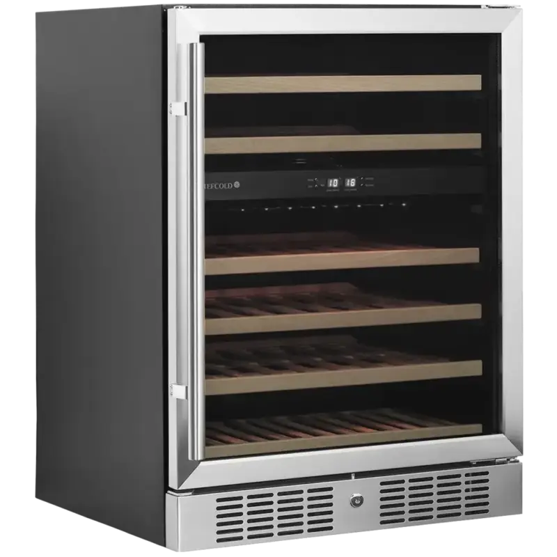 Wijnkoelkast | SERIE TFW | 155L (46x 75cl) | RVS/Zwart | 2 Zones | +5°C/+18°C | Statisch + Ventilator | 595x570x820(h)mm Beperkte Voorraad