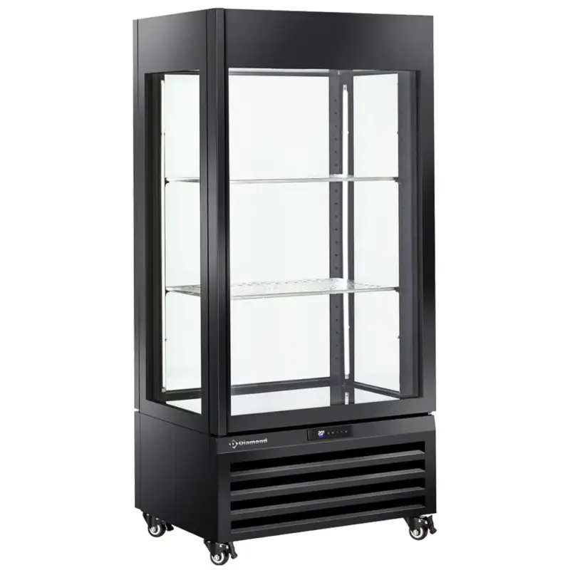 Wijnkoelvitrine | EXALTA | Energiezuinig | 600L (120x 75cl) | Zwart | 1 Zone | 0°C/+10°C | Geforceerd | Wielen (Geremd) | 900x650x1900(h)mm Laatste Kans