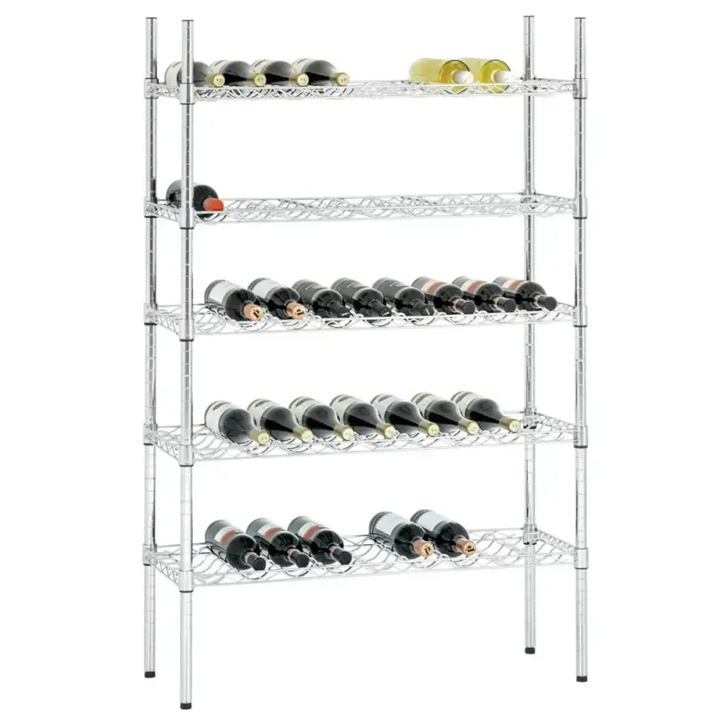 Wijnrek | Staal | 5 Niveaus (130x 75cl) | Verstelbaar | Zelfmontage | 910x355x1405(h)mm Bestseller