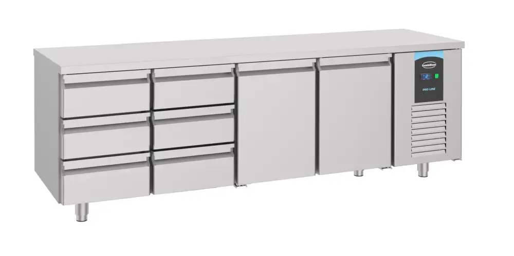Dagaanbieding 700 Koelwerkbank 2 Deuren 6 Laden EnergyLine | 230V | 2330x700x850(h)mm
