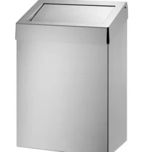 Gecertificeerd Afvalbak 20 liter met push klep voor wantmontage RVS | 300x180xH450mm.