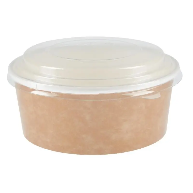 Favoriet Colpac ronde kraft voedselbakjes met deksel recyclebaar 700ml (150 stuks)