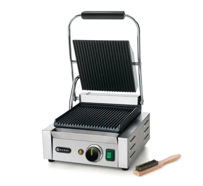 Hendi Contactgrill enkel | Geribd-Geribd | 1800W |310x370xH210 mm Nu Kopen