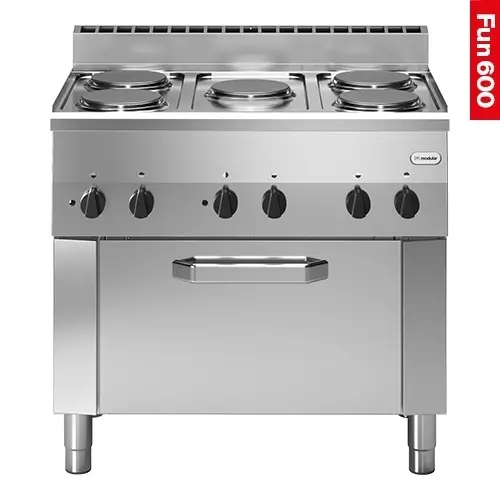 Fun 600 Elektrisch fornuis met 5 platen enelektrische oven | 10.5W / 400V | 90x60xH95 cm. Gereduceerde Prijs
