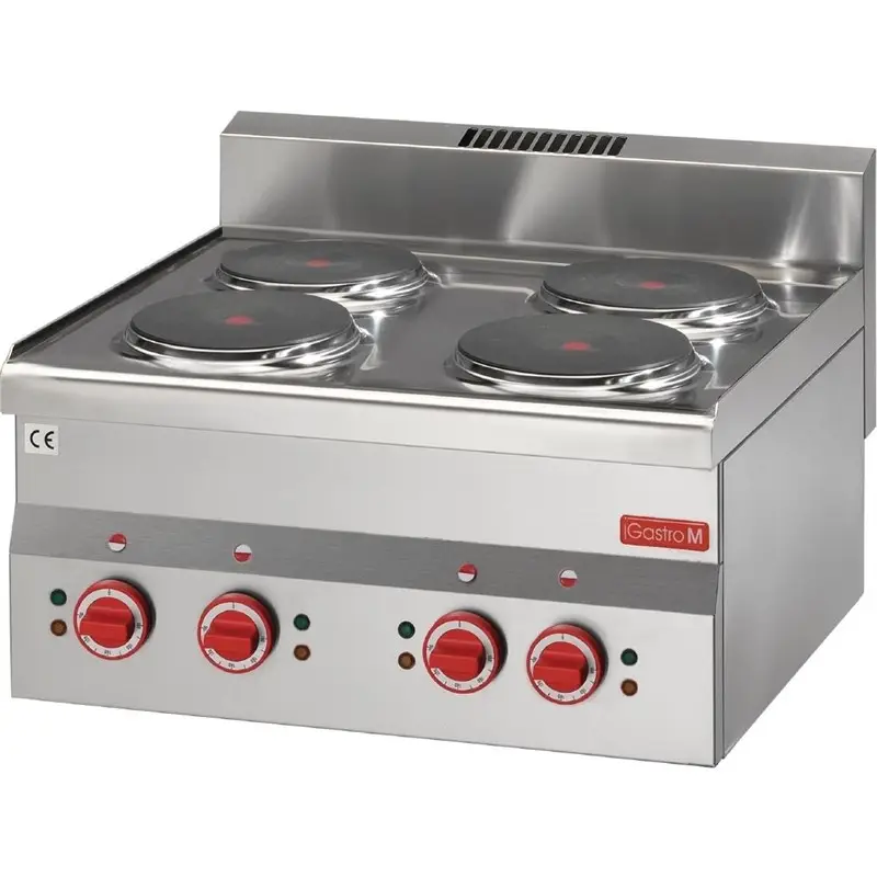 Direct Beschikbaar Elektrisch Kooktoestel | Gastro-M 600 Series | 4 Kookplaten | 400V | 600x600x(H)280mm