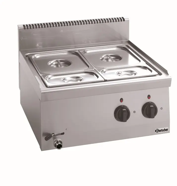 Bain Marie met aftapkraan | 1x 1/1GN - 2x 1/4GN | 2.8kW | 60x60xH29cm Snelle Levering