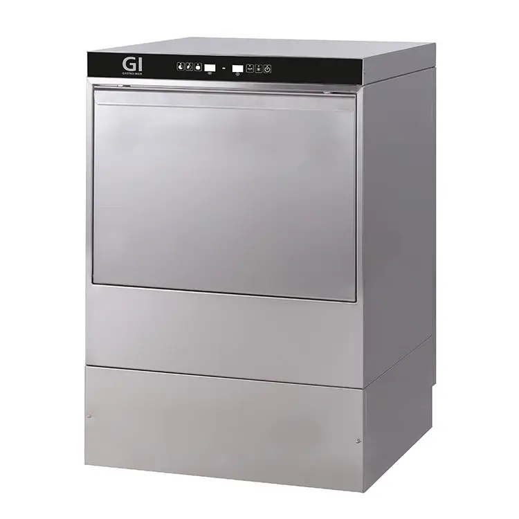 Gastro-Inox Vaatwasmachine met breaktank afvoer-, zeep- en naglanspomp | Korven 50x50cm | 230V / 3.6kW Seizoensaanbieding
