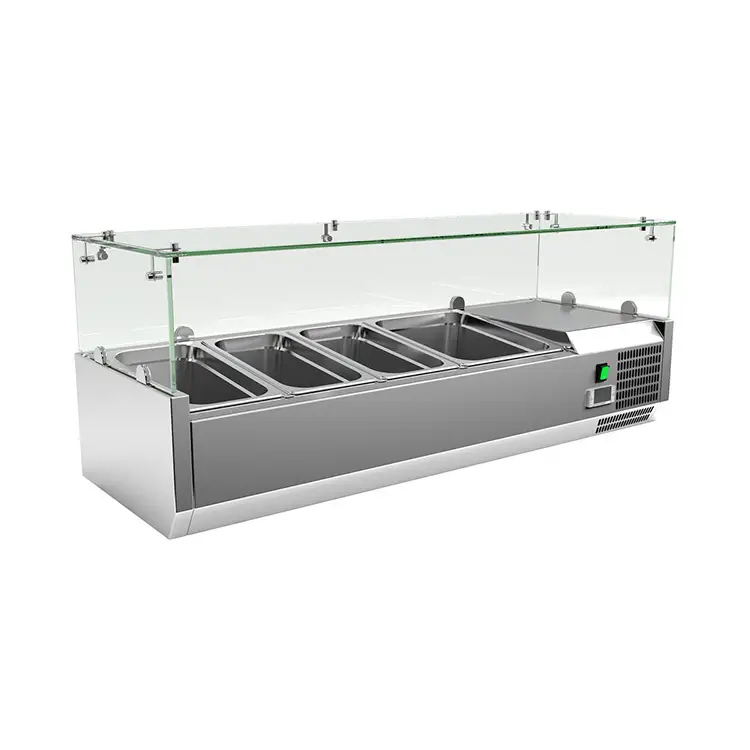 Gastro-Inox RVS opzetkoelvitrine 3x GN 1/3 + 1x GN 1/2 Beperkte Voorraad