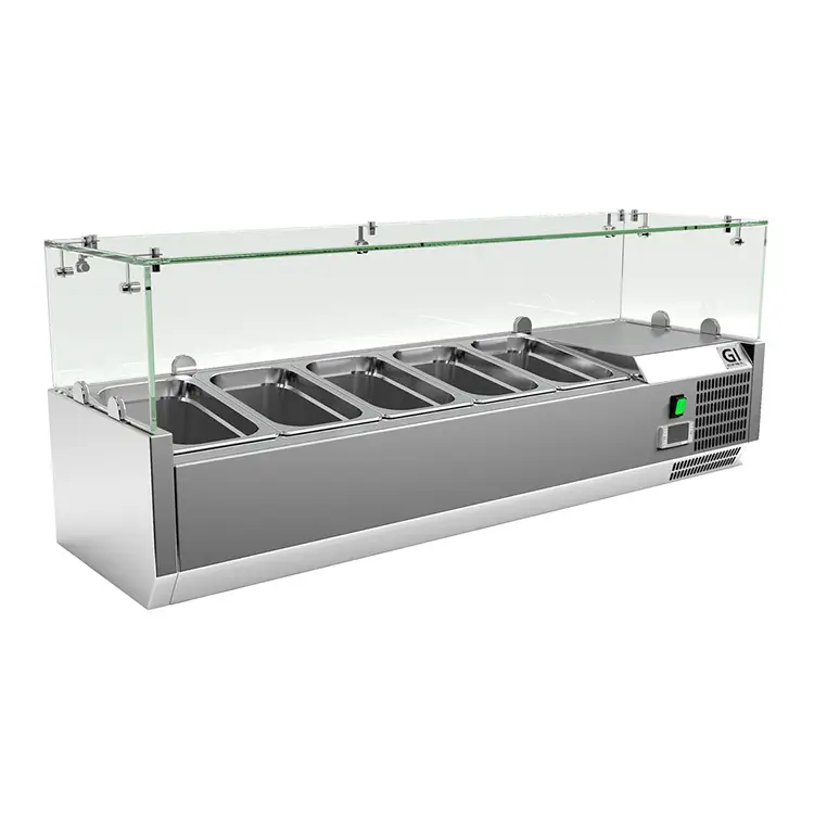 Alleen Vandaag Gastro-Inox RVS opzetkoelvitrine 5x GN1/4