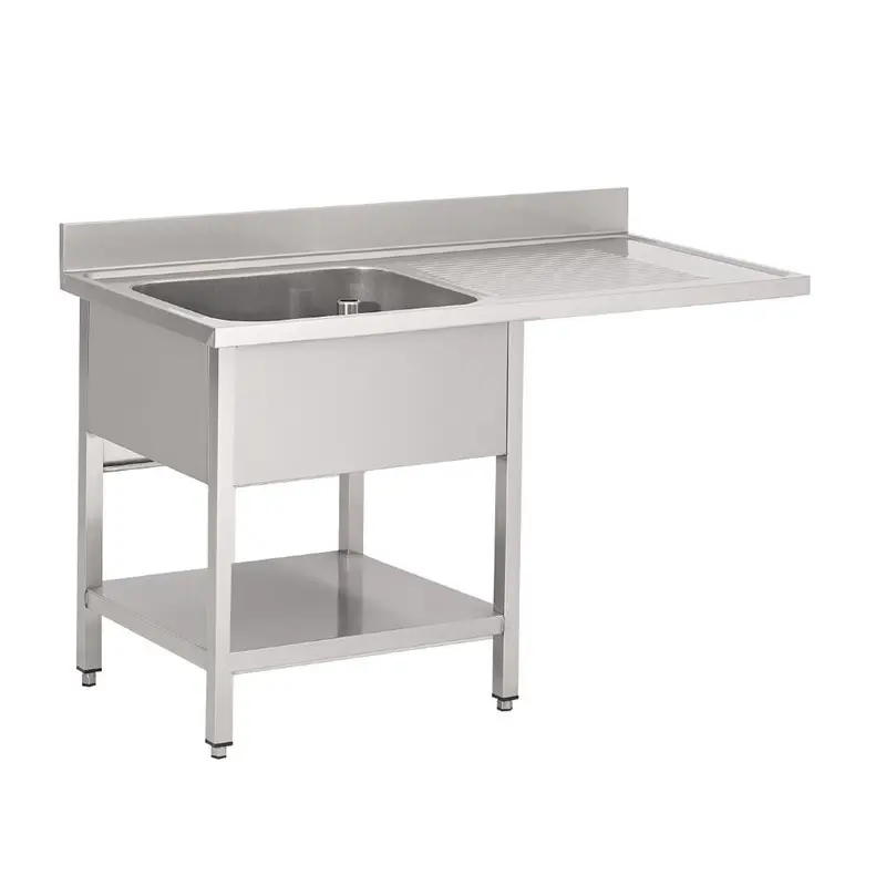 Laatste Kans Gastro M RVS spoeltafel met 1 spoelbak links en ruimte voor vaatwasser | 120x70cm