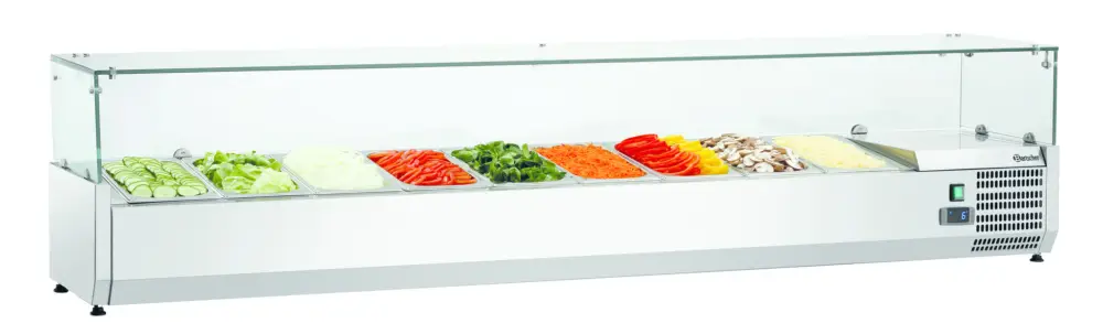 Koelopzetvitrine 9x GN1/3 -150 mm | 0,194kW | B 2000x D 400 x H 425mm Hete Deal