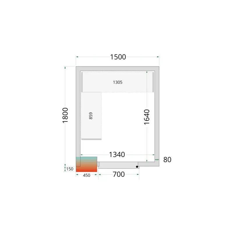 Beste Prijs Koelruimte| CRPF1518 | 1500x1800x2200mm