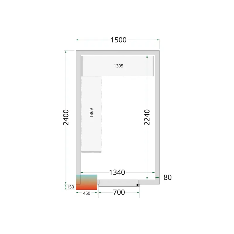 Veilige Betaling Koelruimte| CRPF1524 | 1500x2400x2200mm