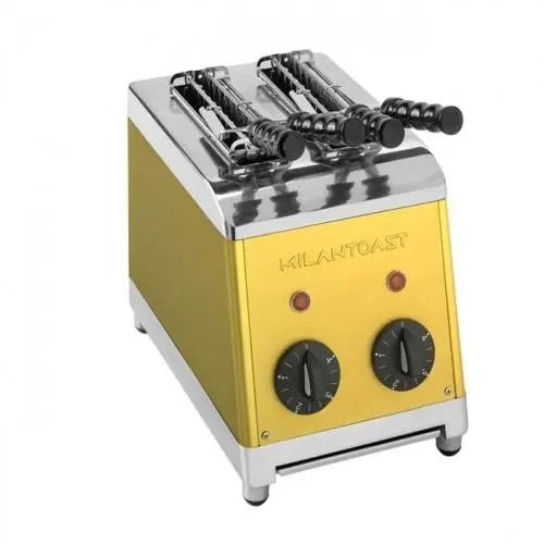 Nieuw Milan Toast Broodrooster tosti-apparaat met 2 sleuven en 2 tangen goud | 1300W