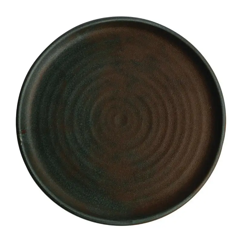 Olympia Canvas donkergroen borden met smalle rand Ø26,5cm | Per 6 stuks Goedkoop